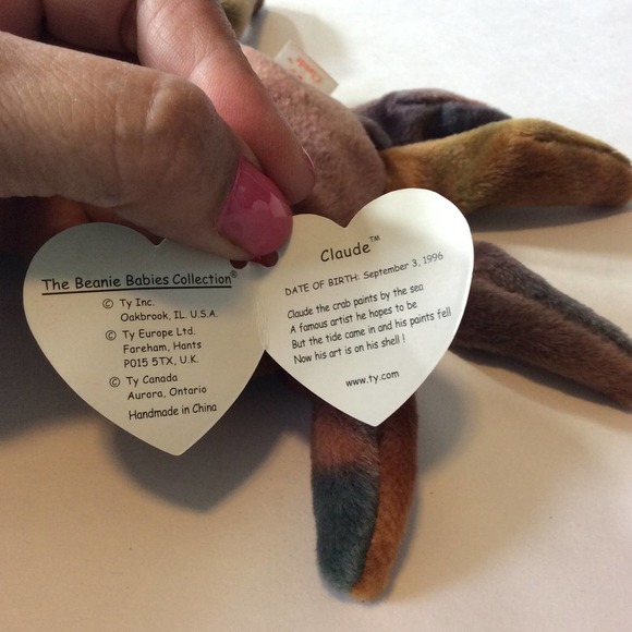 1996 Claude Crab Ty Beanie Baby Vintage NWT Retired - Picture 6 of 6